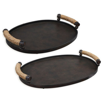 Viggo - Tray (Set of 2)-2.75 Inches Tall and 22 Inches Wide - Decor