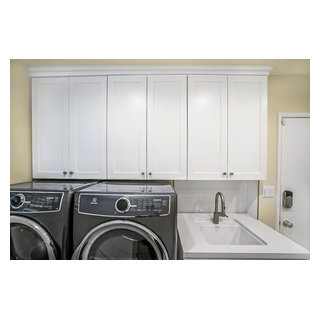 Image showcasing Encino Master suite and laundry room - Midcentury - Laundry Room - Los ...