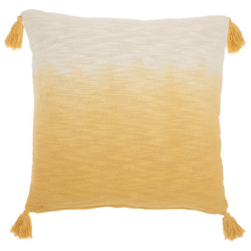 Nourison Home 22"x22" Ombre Tassels Mustard Throw Pillows