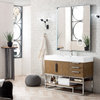 48 Inch Modern Bathroom Vanity, Single, Latte Oak, Glossy White Top, Outlets