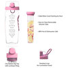 Infusion 32 Ounce Pink Water Bottle with Time Marker by Classic Cuisine