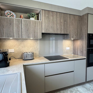 Modern Sand and Wood Kitchen in Fraserburgh