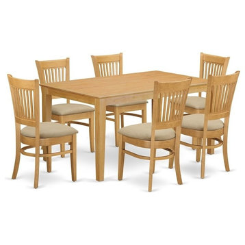 7-Piece Dining Room Set, Kitchen Dinette Table And 6 Dining Chairs