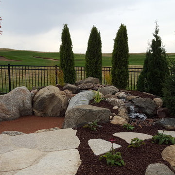 Flagstone Patio & Backyard Fire