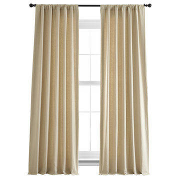 French Linen Curtain Single Panel, Walnut Beige, 50"wx96"l