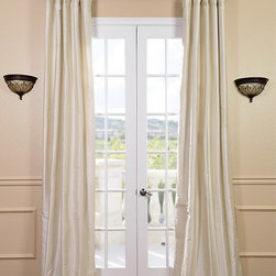 Pearl White Thai Silk Curtains - Curtains