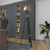 Industrial Black Wood Floor Lamp 46678