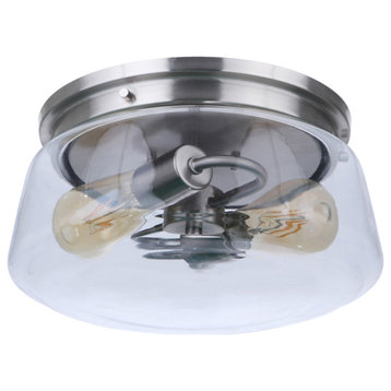 Craftmade ZA3837 Laclede 2 Light 12"W Outdoor Flush Mount Ceiling - Satin