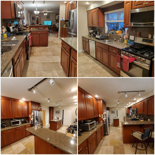 Mixing cabinet colors and counter surfaces