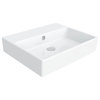Simple 50.40B.00 Bathroom Sink, Ceramic White, No Faucet Hole