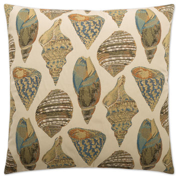 She Shells Feather Down Decorative Throw Pillow, 24x24