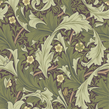 Granville Plum Leafy Vine Wallpaper Bolt