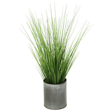 Two Tone Grass in Grooved Tin Cylinder