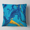 Soft Blue Abstract Acrylic Paint Mix Abstract Throw Pillow, 18"x18"