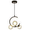 MIRODEMI® Sauze | Art Iron Chandelier with Ball-Shaped Ceiling Lights, Black, 1 Head - Single, Clear Glass, Cool Light