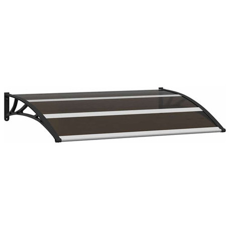 vidaXL Door Canopy Outdoor Door Awning Canopy Black 59.1"x31.5" Polycarbonate, Black and White, 47.2" X 31.5"