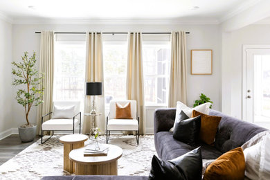 Example of a trendy living room design in Raleigh