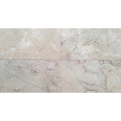 Sierra Light Marble Tiles, Polished Finish, 18"x18", Set of 20