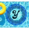 Slick Woody's 5' Monogram Mandala Letter Y Vinyl Underwater Pool Tattoo in Black