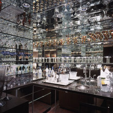 mirrored bar area
