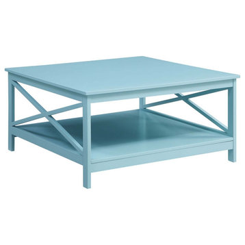 Oxford 36 Inch Square Coffee Table With Shelf