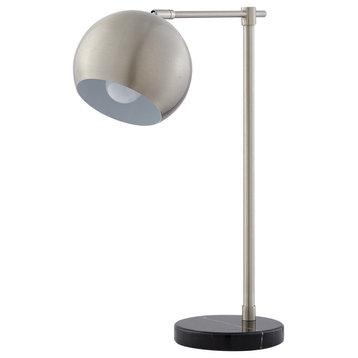 Inspired Home Emmalin Table Lamp, Marble Stone Base, Stainless Steel