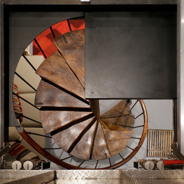 Top of secret wine cellar and monastery spiral staircase