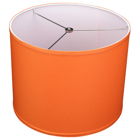 Fenchel Shades 14"x14"x11" Spider Attachment Drum Lamp Shade, Linen Carrot