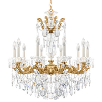 La Scala 10 Light Chandelier Heirloom Gold Clear Heritage Crystal