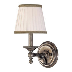 Hudson Valley - Hudson Valley Orchard Park 1 Light Wall Sconce, Nickel/Off White - 7701-HN - Wall Sconces