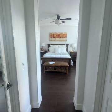Lucia 1299 White Barn door with black hardware and softcloses