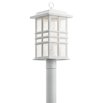 Beacon Square 1-Light Outdoor Post Lantern in White