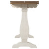 Benzara BM231163 30" Extendable Console With Pedestal Base, Brown and White