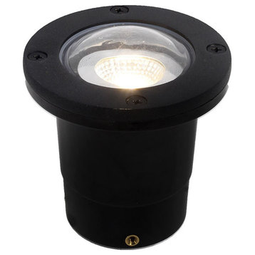 12V Composite Ground Well Light With Open Face Cover, Black
