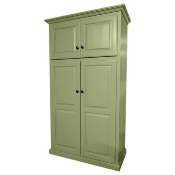 Traditional Kitchen Pantry With Upper Storage, Summer Sage