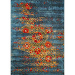 Trans Ocean - Liora Manne Marina Suzanie Indoor/Outdoor Rug Blue 8'10"x11'9" - This area rug is a modern bohemian interpretation of a timeless, traditional design masterfully crafted in bold, vibrant color. Heavy distressing produces a beautiful vintage look with rich, saturated blue, orange and yellow. This traditional boho look is what sets the rug apart making it a truly unique statement piece. Made in Egypt from 100% polypropylene, the Marina Collection is Power Loomed to create intricate designs with a broad color spectrum and a high-quality finish. The material is flatwoven, low profile, weather resistant, UV stabilized for enhanced fade resistance, durable and ideal for those high traffic areas such as your patio, sunroom, kitchen, entryway, hallway, living room and bedroom making this the ideal indoor or outdoor rug. Detailed patterns are offered in an eclectic mix of styles ranging from tropical, coastal, geometric, contemporary and traditional designs; making these perfect accent rugs for your home. Limiting exposure to rain, moisture and direct sun will prolong rug life.