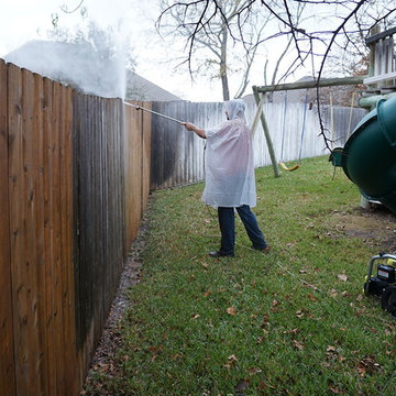 Pressure Washing Fence.