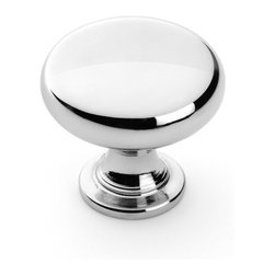 Dynasty Hardware - Classic Cabinet Knob, Polished Chrome - Cabinet And Drawer Knobs