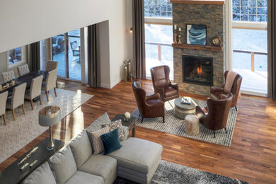 Example of a mountain style living room design in Other