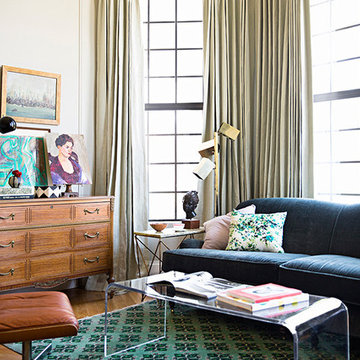 Eclectic Bay Window Living Room