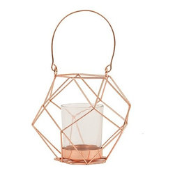 Bloomingville Metal Geometric Votive Holder with Glass Insert - Products
