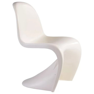 S Shape Dining Phantom Chair, Set of 2, White