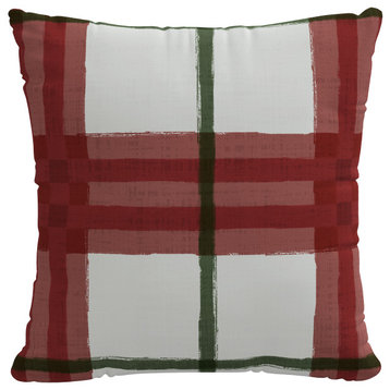 18" Decorative Pillow, Polyester Insert, Brush Plaid Holiday