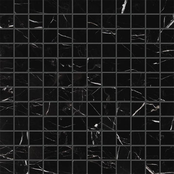 12"x12" Black Honed 1X1 Classic Mosaic