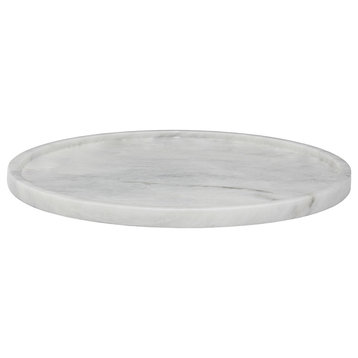 Athena Collection Round Place Tray, Pearl White
