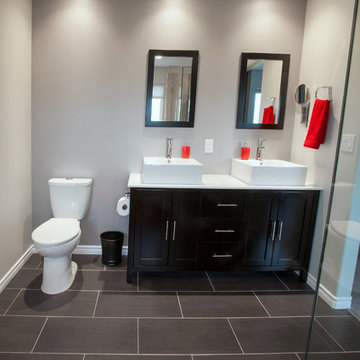 Modern Rustic Bathroom Renovation in Abbotsford, BC.