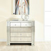 39.5" Crystal Five Drawers Cabinet, Clear Mirror Finish, Mf91007