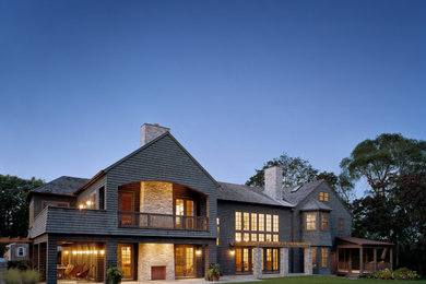 Inspiration for a farmhouse exterior home remodel in New York