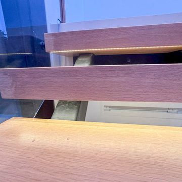 Project #126 | Contemporary Staircases with Integrated LEDs & Glass Railing