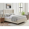 Inspired Home Ameen Bed, Upholstered, Cream White Velvet Queen